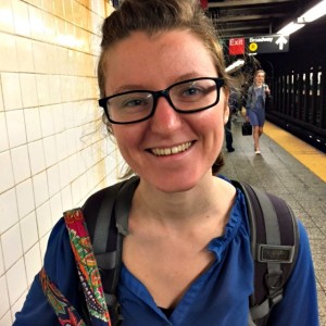 Isabel Bowen, School of Visual Arts '16, poses on the subway platform. Izzy's my best friend from high school!
